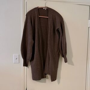 Madewell Chocolate Brown Open-Front Cardigan